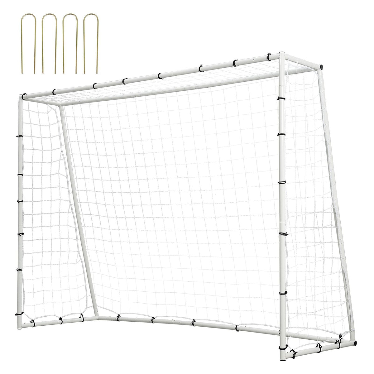 Soccer Rebound Trainer, 8x6FT Iron Soccer Training Equipment, Sports Football Rebounder Wall with Double-Sided Rebounding Net & Goal, Perfect for Backyard Practicing, Solo Training, Passing