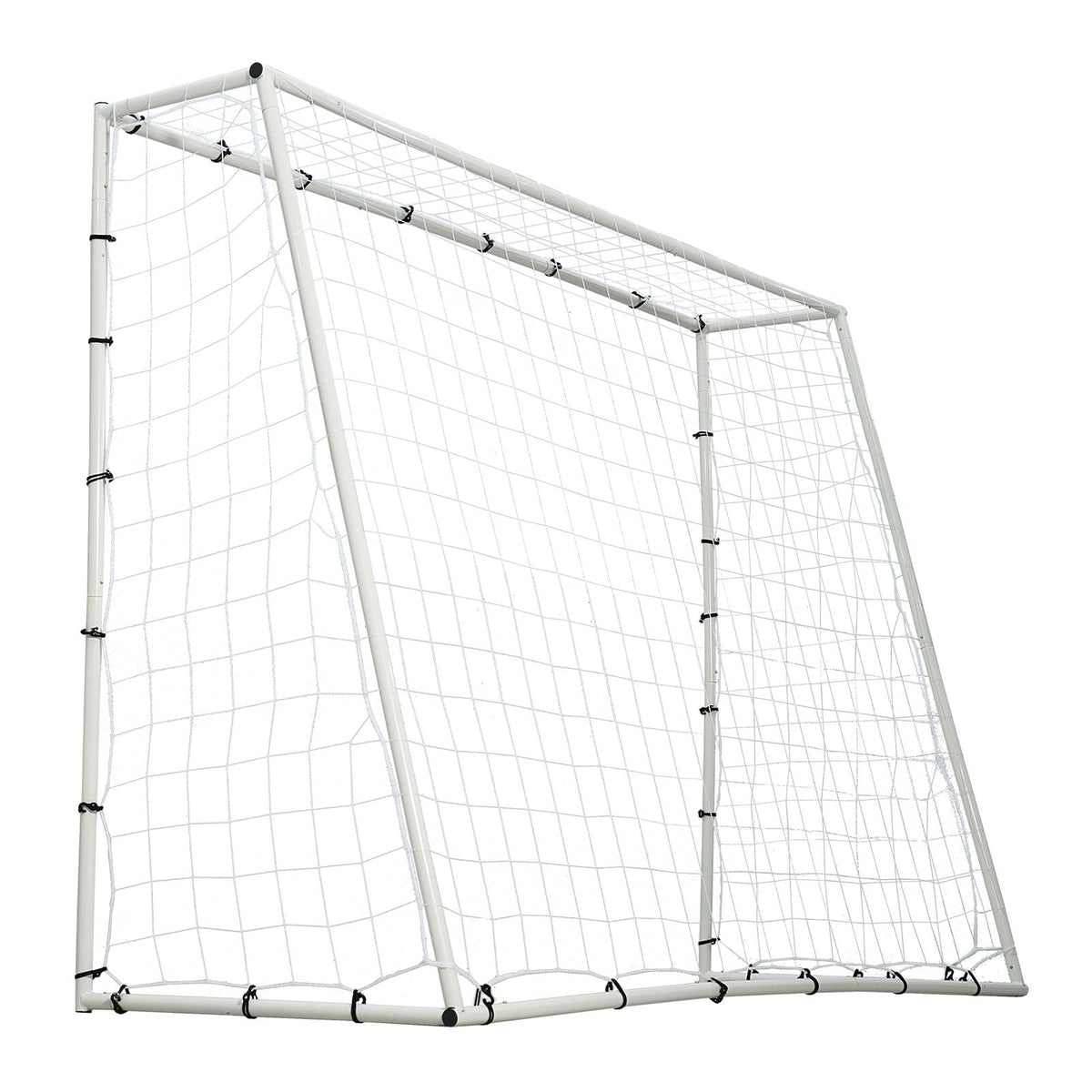 Soccer Rebound Trainer, 8x6FT Iron Soccer Training Equipment, Sports Football Rebounder Wall with Double-Sided Rebounding Net & Goal, Perfect for Backyard Practicing, Solo Training, Passing