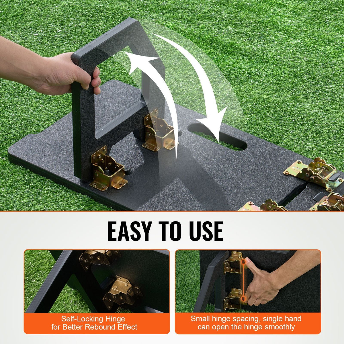 Soccer Rebounder Board, 45"X13" Portable Soccer Wall with 2 Angles Rebound, Foldable HDPE Kickback Rebound Board, Soccer Training Equipment for Kids and Adults, Passing & Shooting Practice