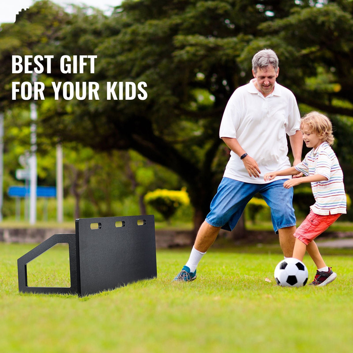 Soccer Rebounder Board, 45"X18" Portable Soccer Wall with 2 Angles Rebound, Foldable HDPE Kickback Rebound Board, Soccer Training Equipment for Kids and Adults, Passing & Shooting Practice