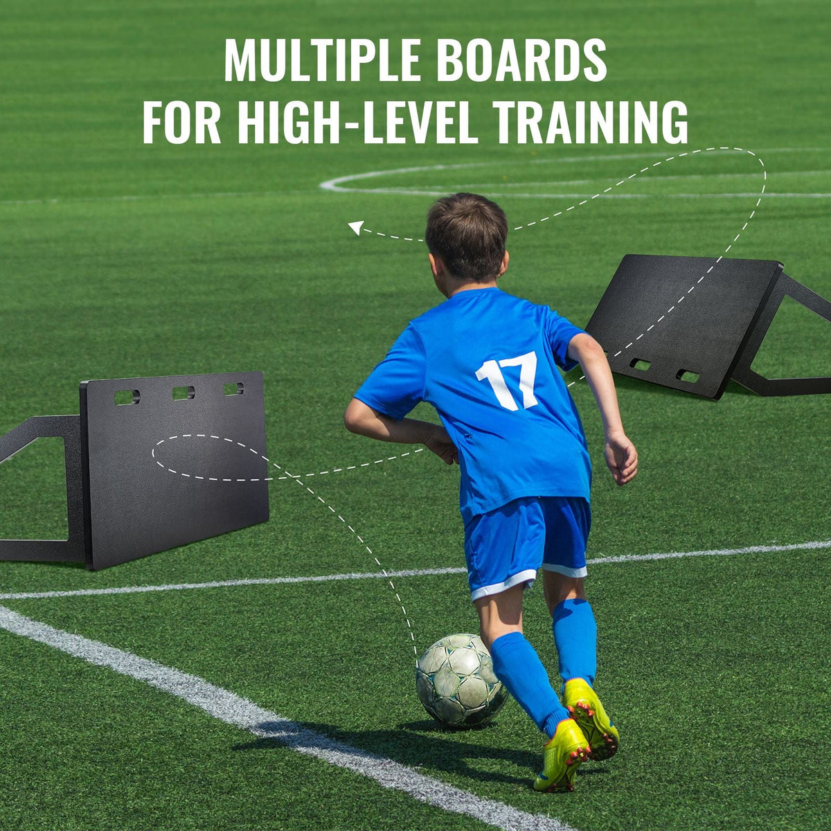 Soccer Rebounder Board, 45"X18" Portable Soccer Wall with 2 Angles Rebound, Foldable HDPE Kickback Rebound Board, Soccer Training Equipment for Kids and Adults, Passing & Shooting Practice