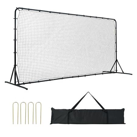 Soccer Rebounder Net, 12x6FT Iron Soccer Training Equipment, Sports Football Training Gift with Portable Bag, Volleyball Rebounder Wall Perfect for Backyard Practicing, Solo Training, Passing