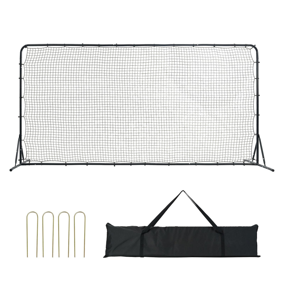Soccer Rebounder Net, 12x6FT Iron Soccer Training Equipment, Sports Football Training Gift with Portable Bag, Volleyball Rebounder Wall Perfect for Backyard Practicing, Solo Training, Passing