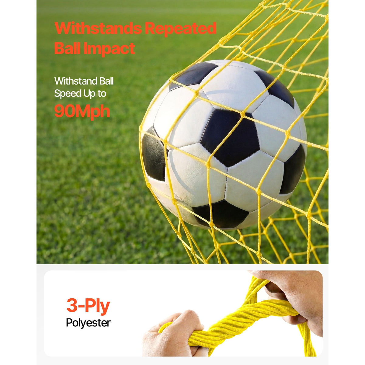 Soccer Rebounder Net, 2-in-1 Soccer Goal Rebounder, Thickened Fiberglass Poles Iron Pipe for Team Solo Control, Passing Practice, Easy Setup Ball Training Equipment for Teens & Adults, 72" x 43"