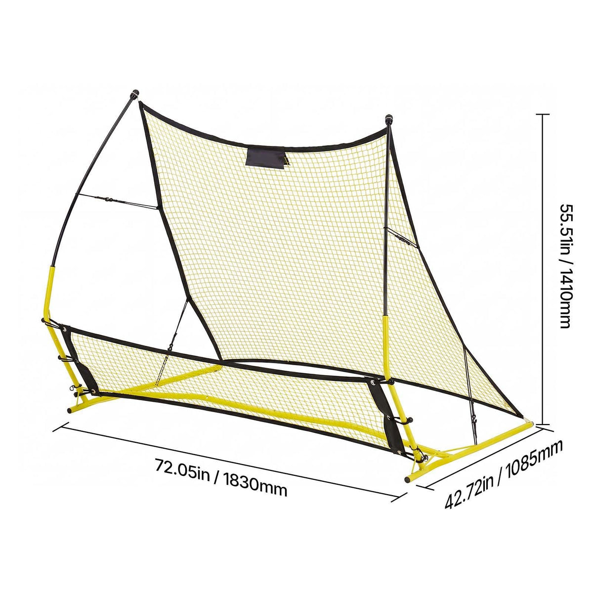 Soccer Rebounder Net, 2-in-1 Soccer Goal Rebounder, Thickened Fiberglass Poles Iron Pipe for Team Solo Control, Passing Practice, Easy Setup Ball Training Equipment for Teens & Adults, 72" x 43"