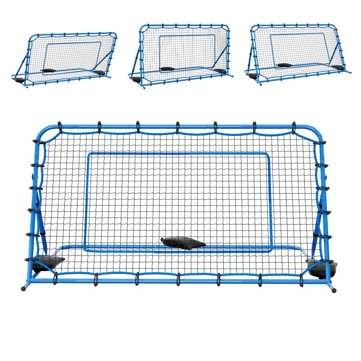Soccer Rebounder Net, Quick-Switch Angle Soccer Goal Rebounder for Control, Passing Practice, Heavy-Duty Iron Frame & PE Net, Easy Setup Ball Training Aids & Equipment for Teens&Adults,7 x 4 ft