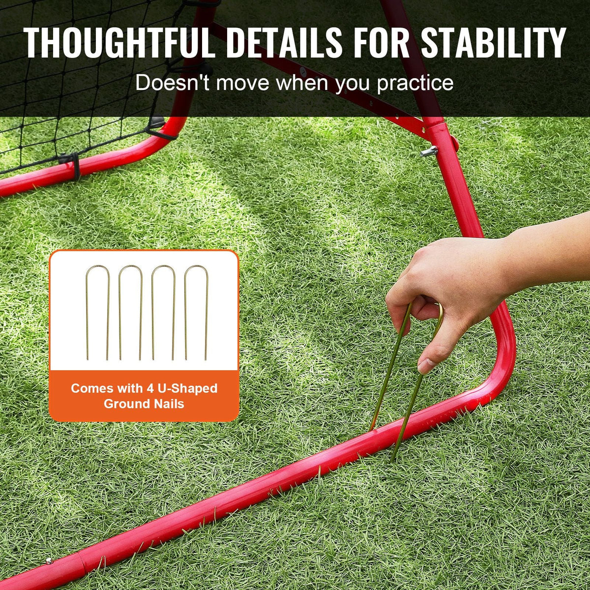 Soccer Rebounder Rebound Net, Kick-Back 39"x39", Portable Football Training Gifts, Aids & Equipment for Kids Teens & All Ages, Easy Set Up & Perfect Storage