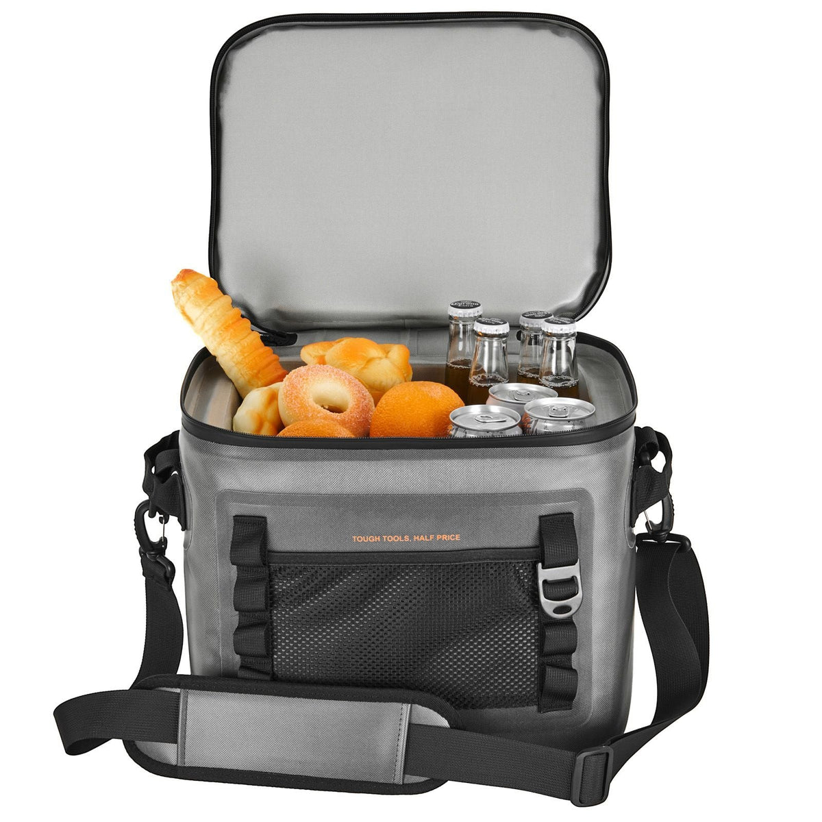 Soft Cooler Bag, 24 Cans Soft Sided Cooler Bag Leakproof with Zipper, Waterproof Soft Cooler Insulated Bag, Lightweight & Portable Collapsible Cooler for Beach, Hiking, Picnic, Camping, Travel