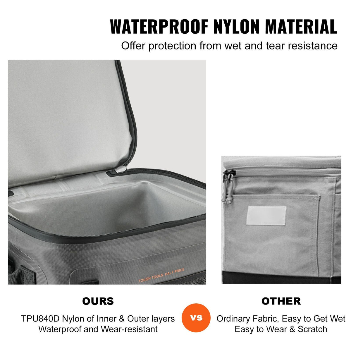 Soft Cooler Bag, 24 Cans Soft Sided Cooler Bag Leakproof with Zipper, Waterproof Soft Cooler Insulated Bag, Lightweight & Portable Collapsible Cooler for Beach, Hiking, Picnic, Camping, Travel