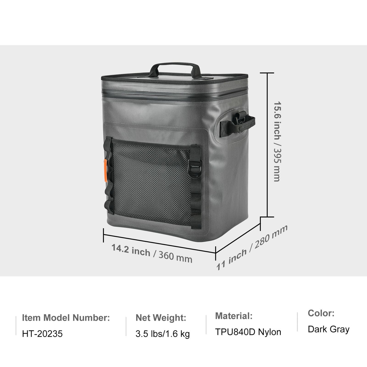 Soft Cooler Bag, 30 Cans Soft Sided Cooler Bag Leakproof with Zipper, Waterproof Soft Cooler Insulated Bag, Lightweight & Portable Collapsible Cooler for Beach, Hiking, Picnic, Camping, Travel