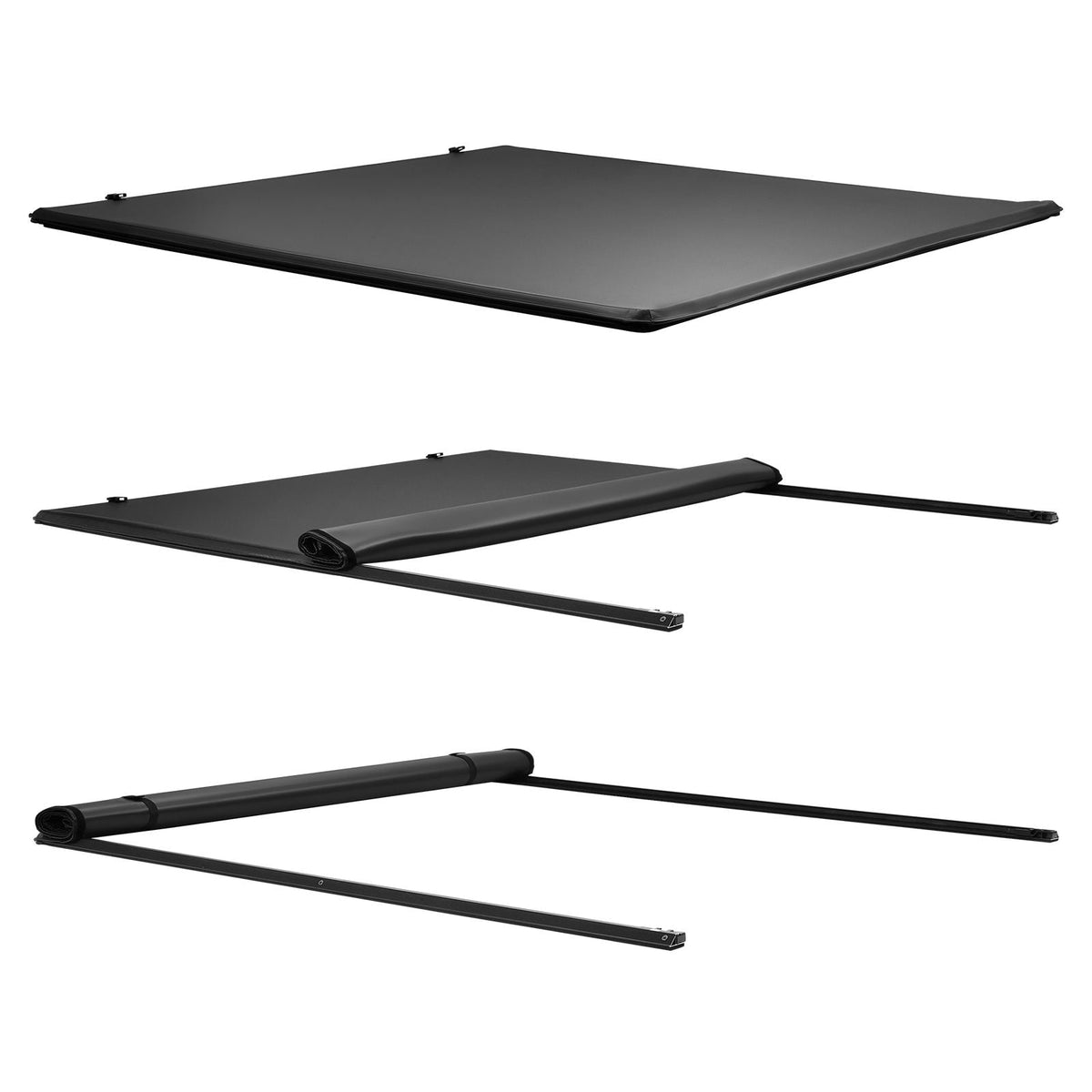 Soft Roll-Up Truck Bed Tonneau Cover, Compatible with 2014-2018 Chevy Silverado/GMC Sierra 1500 (2019 LD/Limited), Fits 5.8 ft (5 ft 9 in/69 in) Bed, PVC Tonneau Cover with Aluminum Alloy Bars