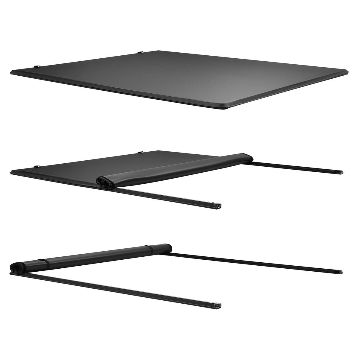 Soft Roll-Up Truck Bed Tonneau Cover, Compatible with 2014-2025 Chevy Silverado/GMC Sierra 1500 & 2014-2019 2500 3500 HD, Fits 6.5 ft (6 ft 7 in/79 in) Bed, PVC Tonneau Cover with Aluminum Bars