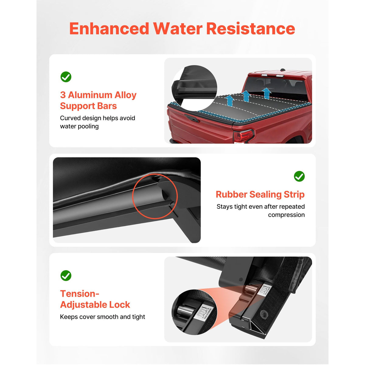 Soft Roll-Up Truck Bed Tonneau Cover, Compatible with 2019-2025 Chevy Silverado/GMC Sierra 1500 New Body, Fits 5.8 ft (5 ft 9 in/69.3 in) Bed, PVC Tonneau Cover with Aluminum Alloy Support Bars
