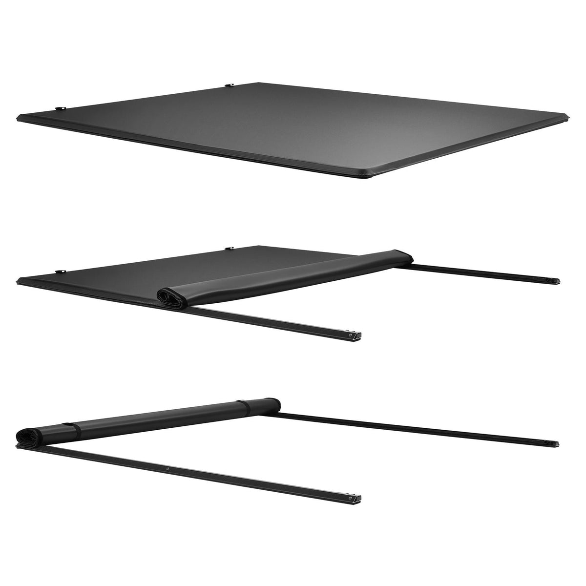 Soft Roll-Up Truck Bed Tonneau Cover, Compatible with 2020-2025 Chevy Silverado/GMC Sierra 2500 3500 HD, Fits 6.9 ft (6 ft 10 in/82 in) Bed, PVC Tonneau Cover with Aluminum Alloy Support Bars