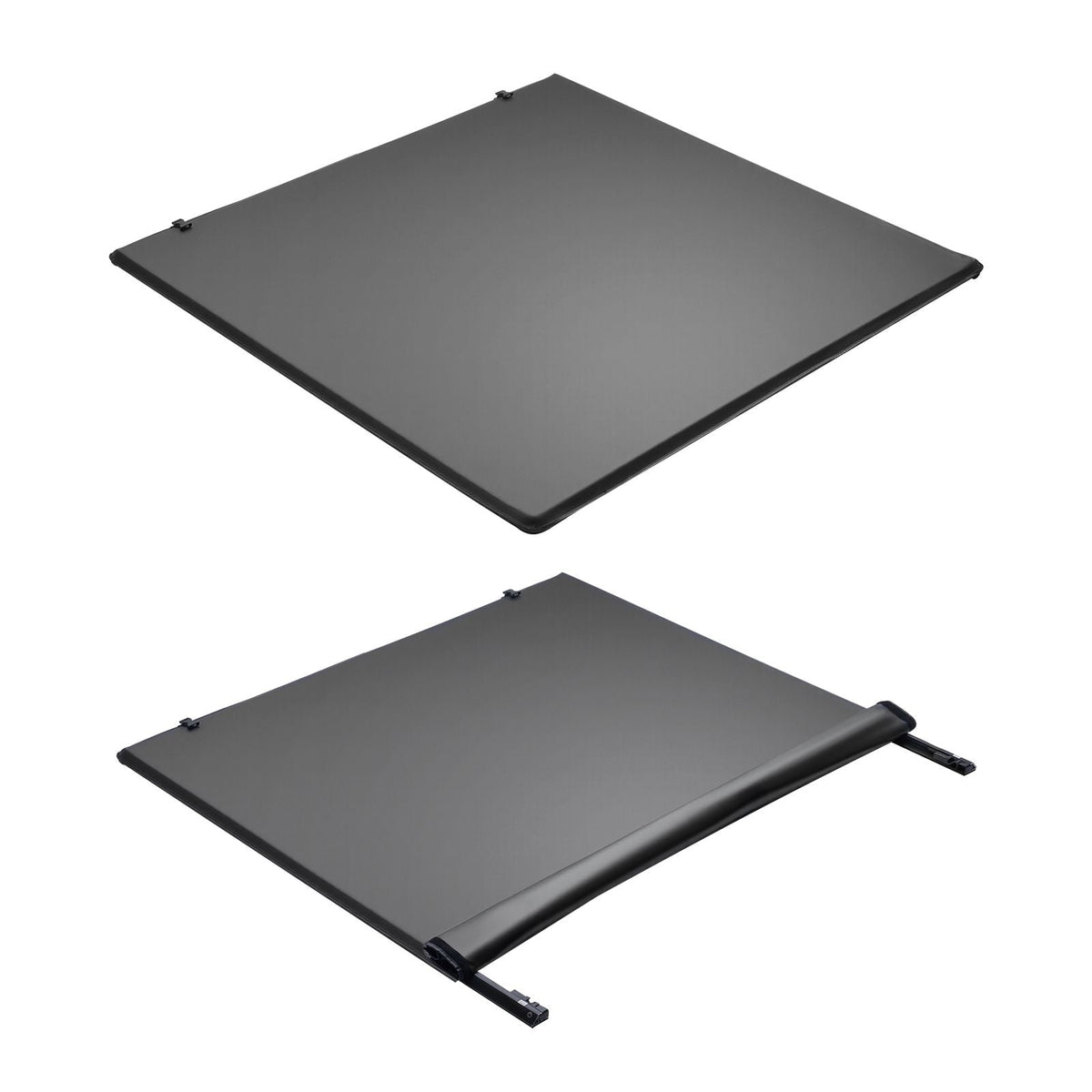 Soft Roll-Up Truck Bed Tonneau Cover, Compatible with 2024-2025 Toyota Tacoma (Excl. Trail Edition) with Deck Rail System, Fits 5 ft (60 in) Bed, PVC Tonneau Cover with Three Aluminum Alloy Bars