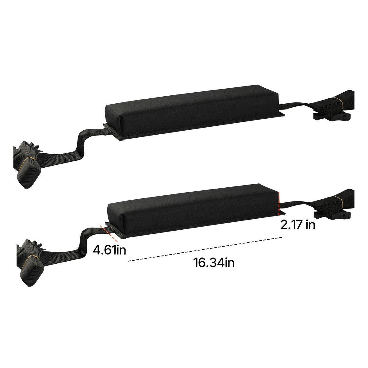 Soft Roof Rack Pads, 15.5-Inch Universal Car Roof Rack Pads, 176LBS Loading Capacity Luggage Kayak Carrier with Portable Storage Bag for SUP Canoe Snowboard Paddle Board Surfboard