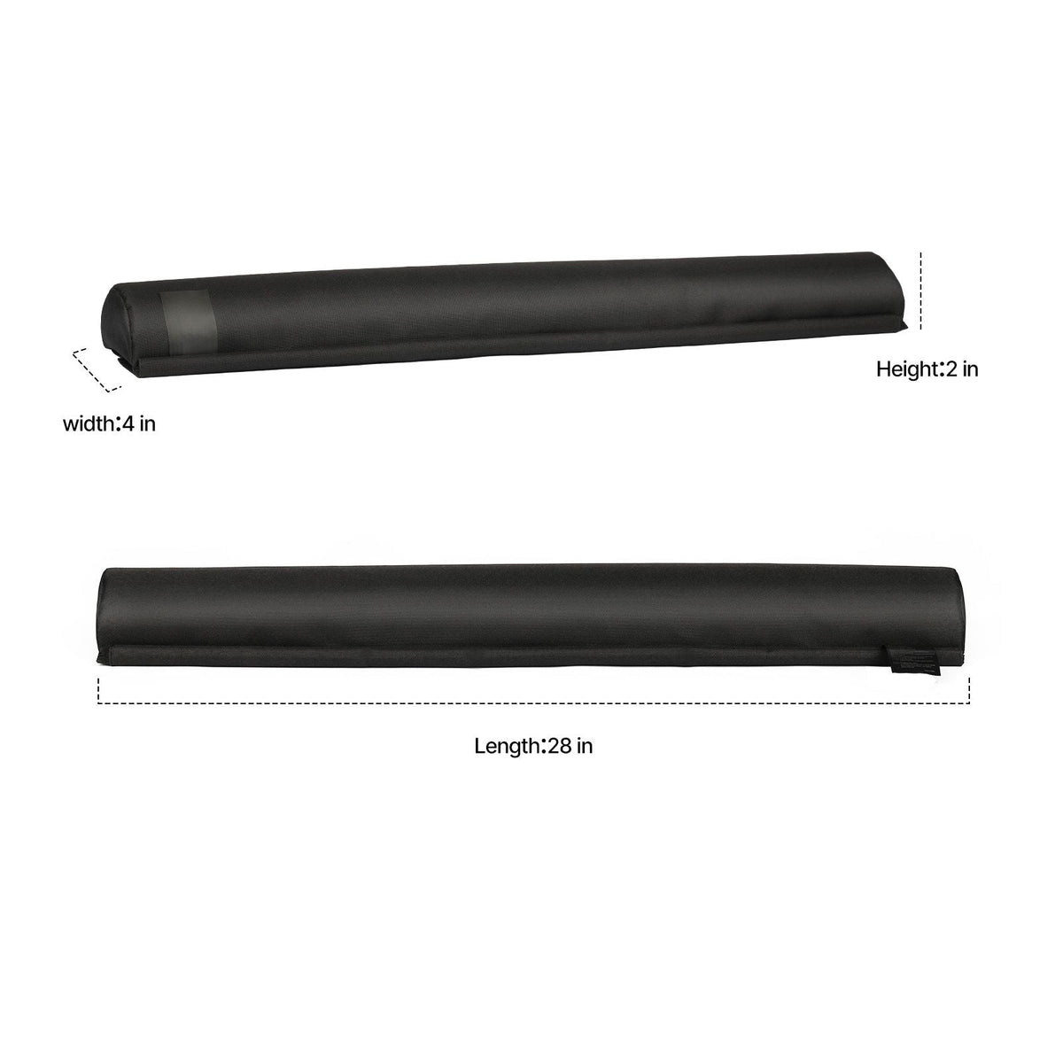 Soft Roof Rack Pads, 28" Universal Car Roof Rack Pads for Various Crossbars, 88LBS Load Capacity Luggage Kayak Carrier with 2 Tie Down Straps & Velcros for SUPs Canoes Snowboards Paddle Boards