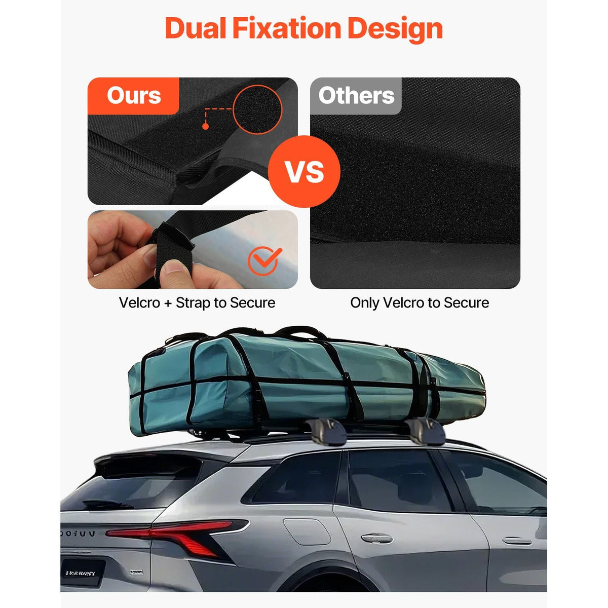 Soft Roof Rack Pads, 28" Universal Car Roof Rack Pads for Various Crossbars, 88LBS Load Capacity Luggage Kayak Carrier with 2 Tie Down Straps & Velcros for SUPs Canoes Snowboards Paddle Boards