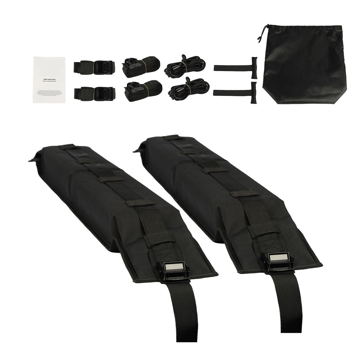Soft Roof Rack Pads, 31.5" Universal Car Roof Rack Pad, 176LBS Load Capacity Luggage Kayak Carrier with 4 Tie-Down Straps, 2 Quick Loop Straps & Storage Bag for SUP Canoe Snowboard Paddle Board