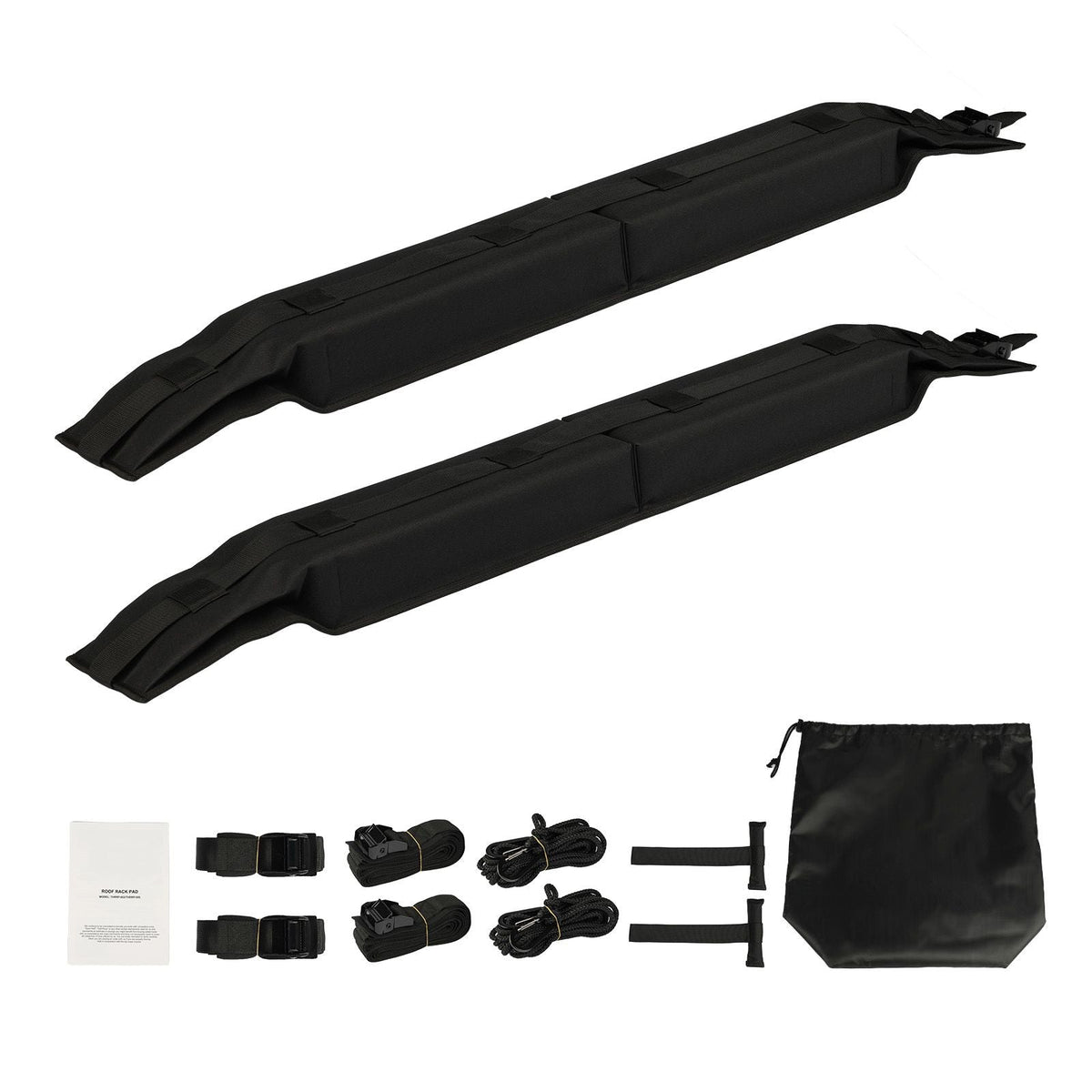 Soft Roof Rack Pads, 31.5" Universal Car Roof Rack Pad, 176LBS Load Capacity Luggage Kayak Carrier with 4 Tie-Down Straps, 2 Quick Loop Straps & Storage Bag for SUP Canoe Snowboard Paddle Board