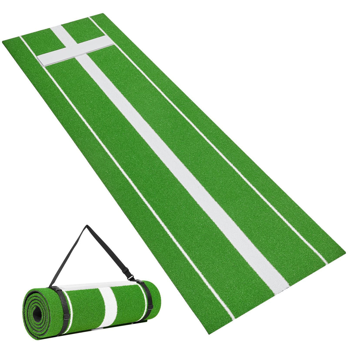 Softball Pitching Mat, 10x3 ft Baseball Pitching Rubber Mound, Antifade Turf and Antislip Foam Backing Portable Training Aid, Fastpitch Equipment for Pitchers Indoor Outdoor Practice, Green