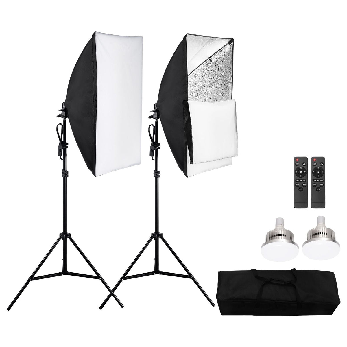 Softbox Lighting Kit, 20" x 28", Professional Softbox with 45W 3000-6500K LED Bulbs, 3 Continuous Lighting Effects, Tripod Stand, Remote Control, Studio Lights for shooting, Live Streaming