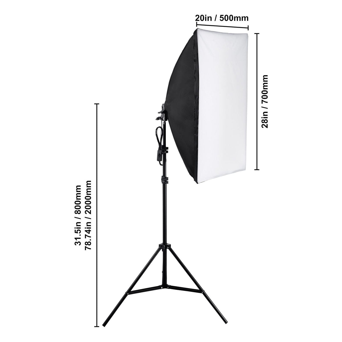 Softbox Lighting Kit, 20" x 28", Professional Softbox with 45W 3000-6500K LED Bulbs, 3 Continuous Lighting Effects, Tripod Stand, Remote Control, Studio Lights for shooting, Live Streaming