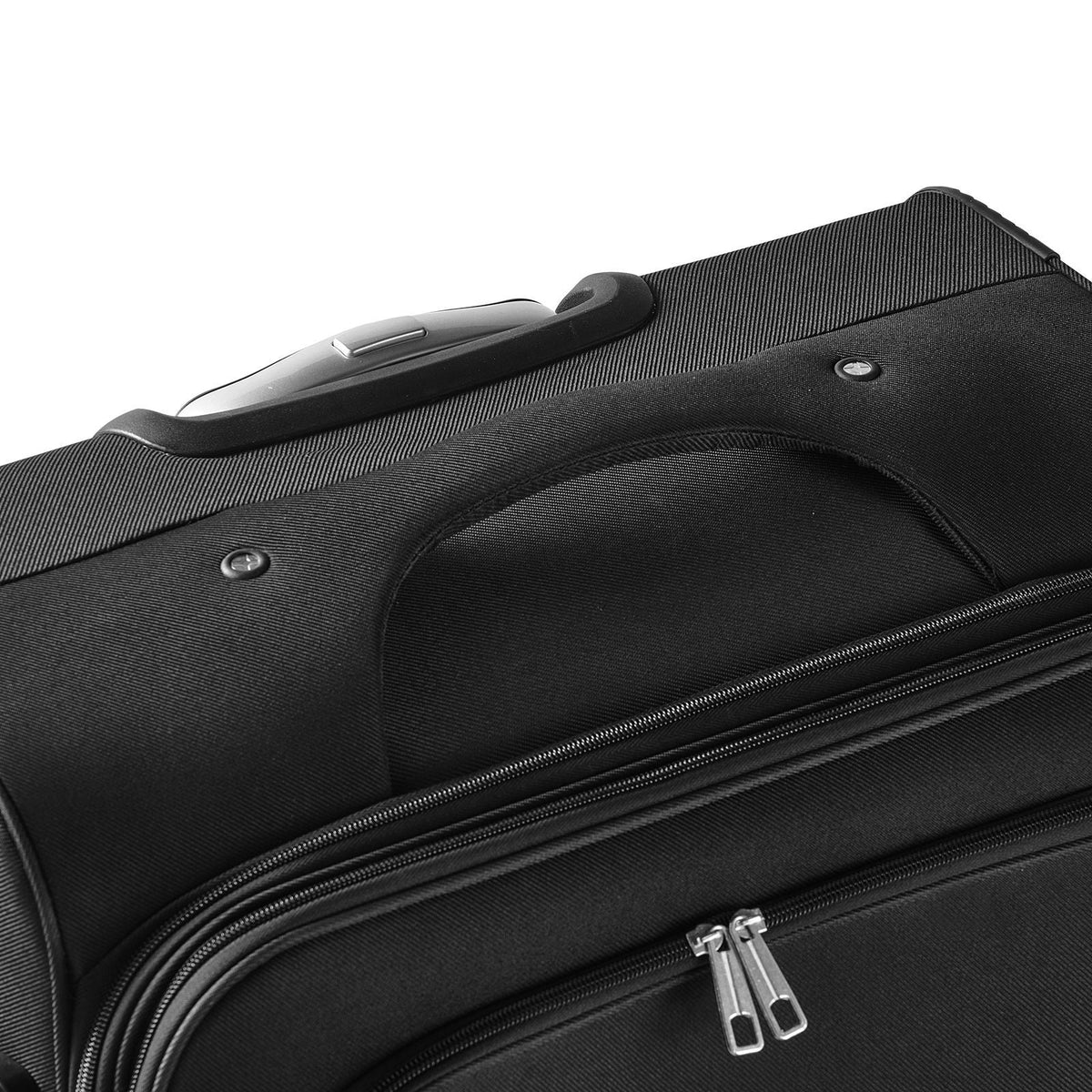 Softside Expandable Luggage with Spinner Wheels, 20-Inch Softside Carry on Luggage, Lightweight Checked Suitcase with Expandable Zippered Pocket and TSA Lock, Black