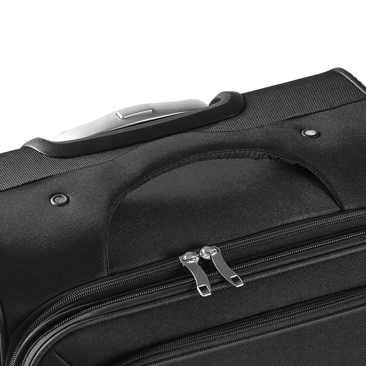 Softside Expandable Luggage with Spinner Wheels, 24-Inch Softside Checked Medium Luggage, Lightweight Checked Suitcase with Expandable Zippered Pocket and TSA Lock, Black
