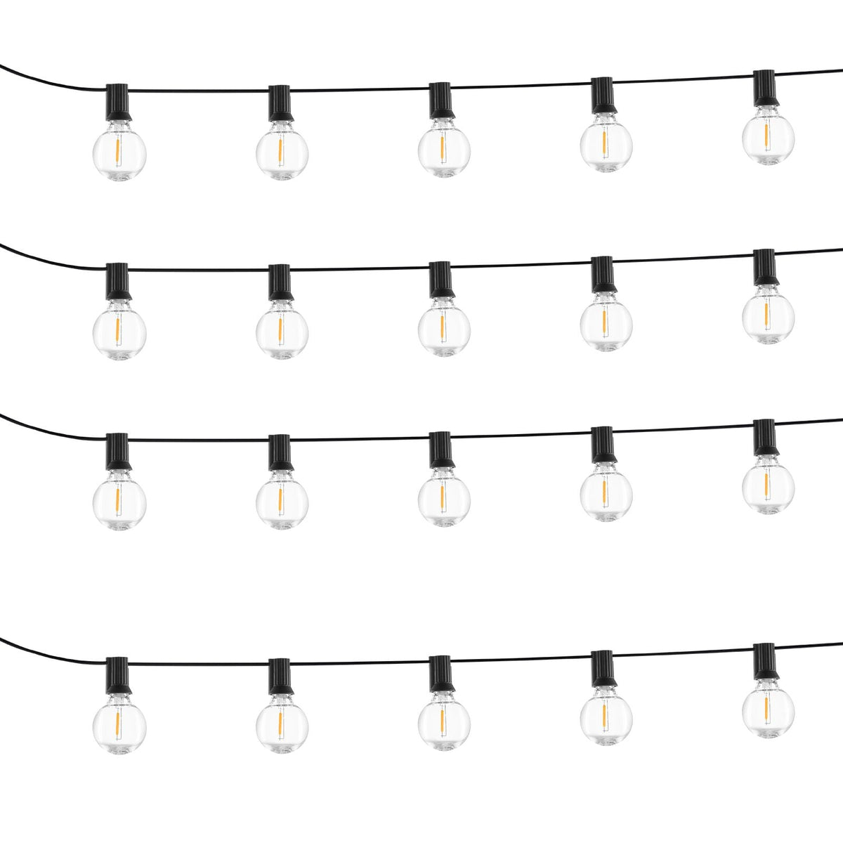 Solar Outdoor String Lights, 100FT, 2700K Dimmable Patio Lights with Remote Control, 50 Solar Powered LED G40 Bulbs, Waterproof Hanging Lights for Outside Porch Backyard Garden Bistro Decor