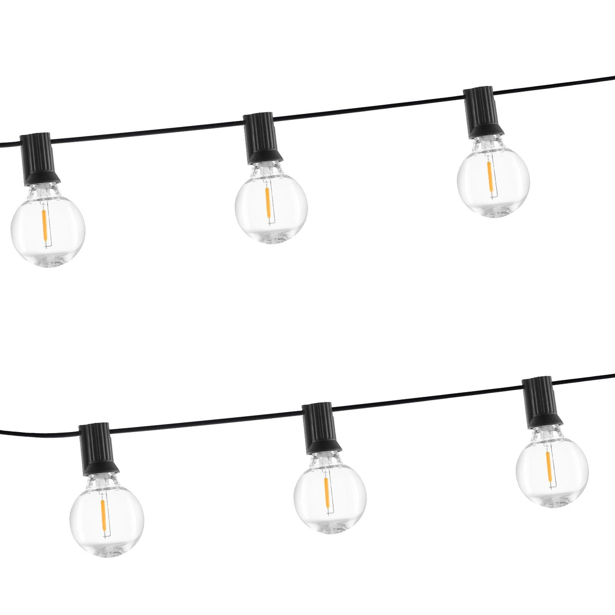 Solar Outdoor String Lights, 100FT, 2700K Dimmable Patio Lights with Remote Control, 50 Solar Powered LED G40 Bulbs, Waterproof Hanging Lights for Outside Porch Backyard Garden Bistro Decor