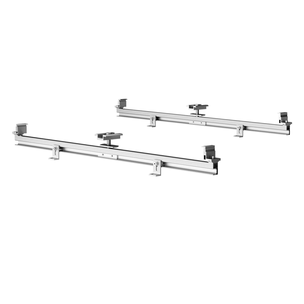 Solar Panel Mounting Brackets, Solar Panel Mount Kit with 4 x 30" Aluminum Rails, 4 End Clamps and 2 Mild Clamps, Solar Panel Mount Brackets for Metal Roof, Concrete Roof, Wood Roof, Tile Roof