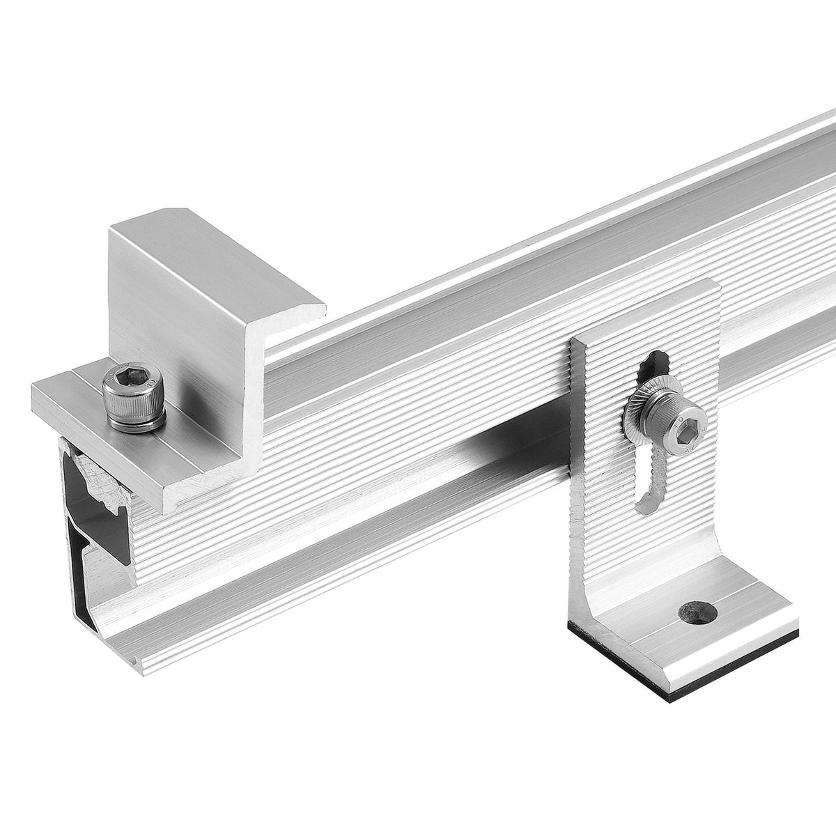 Solar Panel Mounting Brackets, Solar Panel Mount Kit with 4 x 30" Aluminum Rails, 4 End Clamps and 2 Mild Clamps, Solar Panel Mount Brackets for Metal Roof, Concrete Roof, Wood Roof, Tile Roof