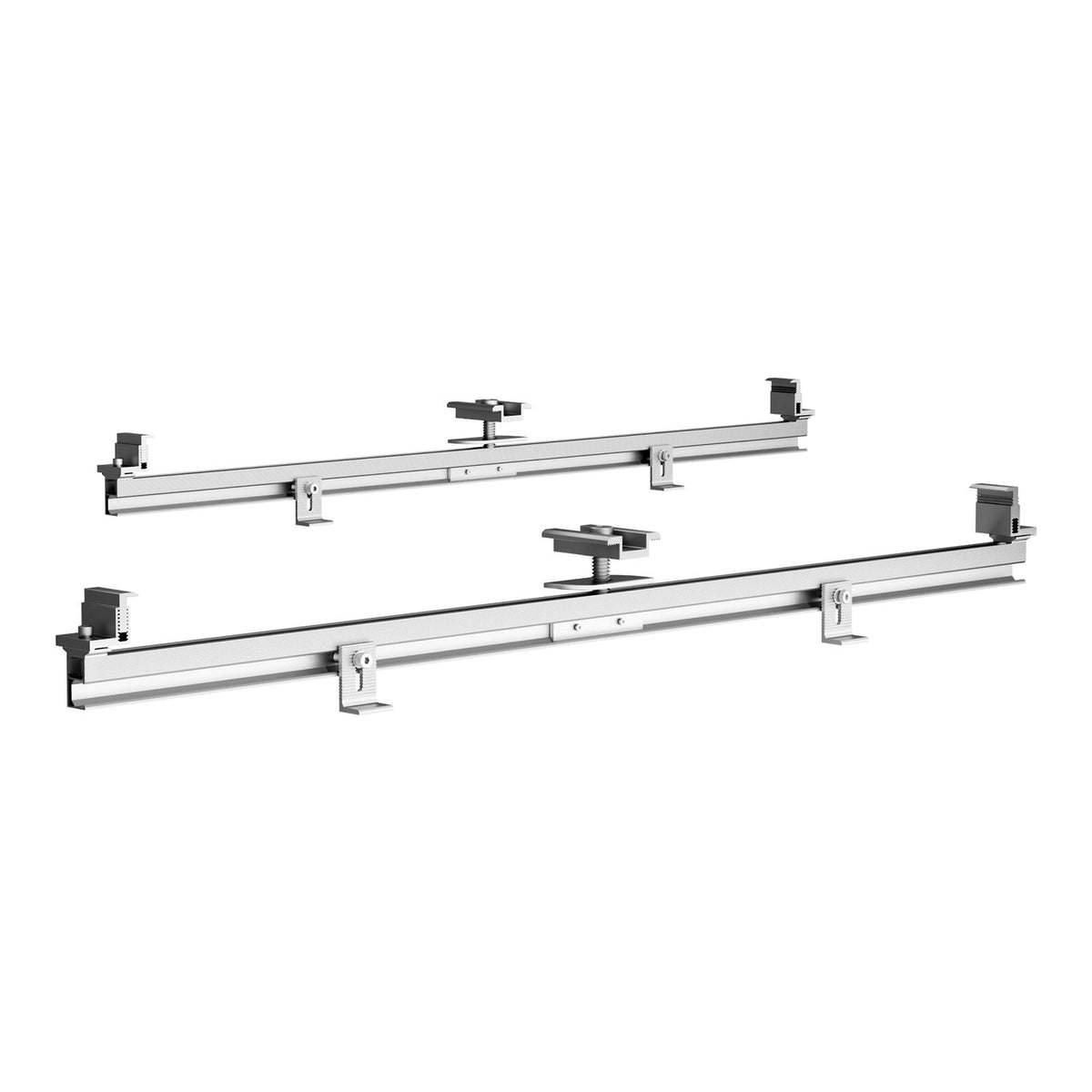 Solar Panel Mounting Brackets, Solar Panel Mount Kit with 4 x 30" Aluminum Rails, 4 End Clamps and 2 Mild Clamps, Solar Panel Mount Brackets for Metal Roof, Concrete Roof, Wood Roof, Tile Roof