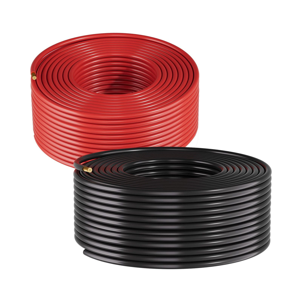 Solar Panel Wire, 100 ft Black + 100 ft Red Kit, 10 AWG (6 mm²) Solar Panel Extension Cable, PV Tinned Copper Wire, for Outdoor Home Off-Grid Photovoltaic Systems Automotive RV Boat Marine, IP67
