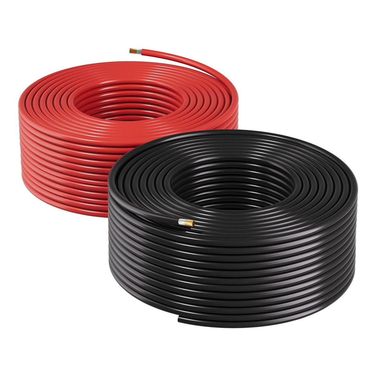 Solar Panel Wire, 100 ft Black + 100 ft Red Kit, 10 AWG (6 mm²) Solar Panel Extension Cable, PV Tinned Copper Wire, for Outdoor Home Off-Grid Photovoltaic Systems Automotive RV Boat Marine, IP67