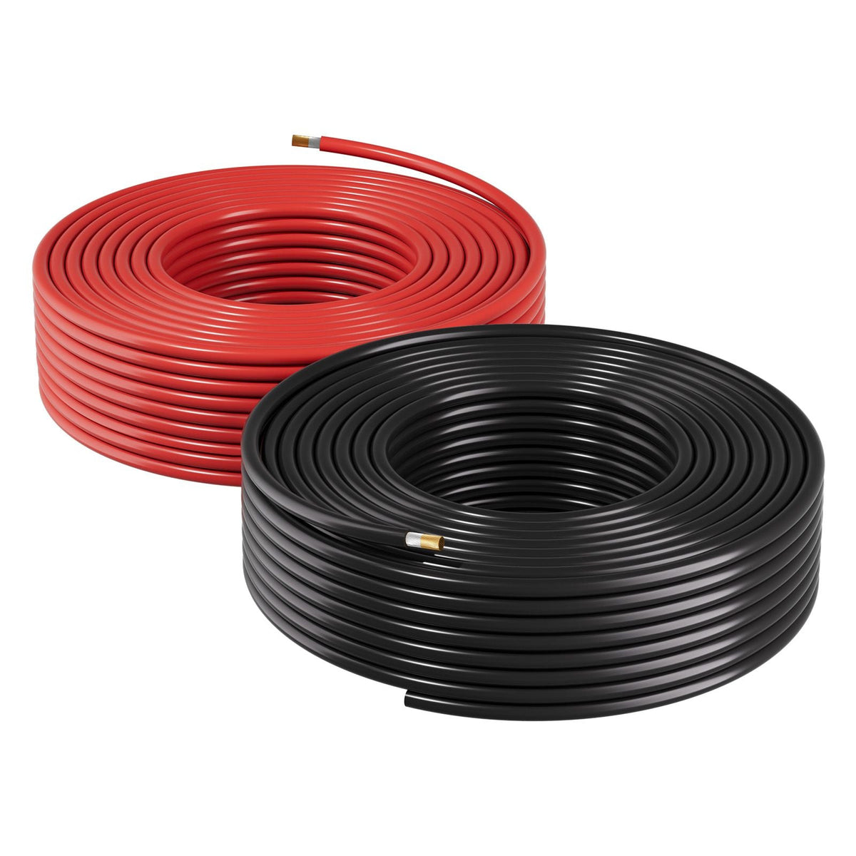 Solar Panel Wire, 50 ft Black + 50 ft Red Kit, 10 AWG (6 mm²) Solar Panel Extension Cable, PV Tinned Copper Wire, for Outdoor Home Off-Grid Photovoltaic Systems Automotive RV Boat Marine, IP67