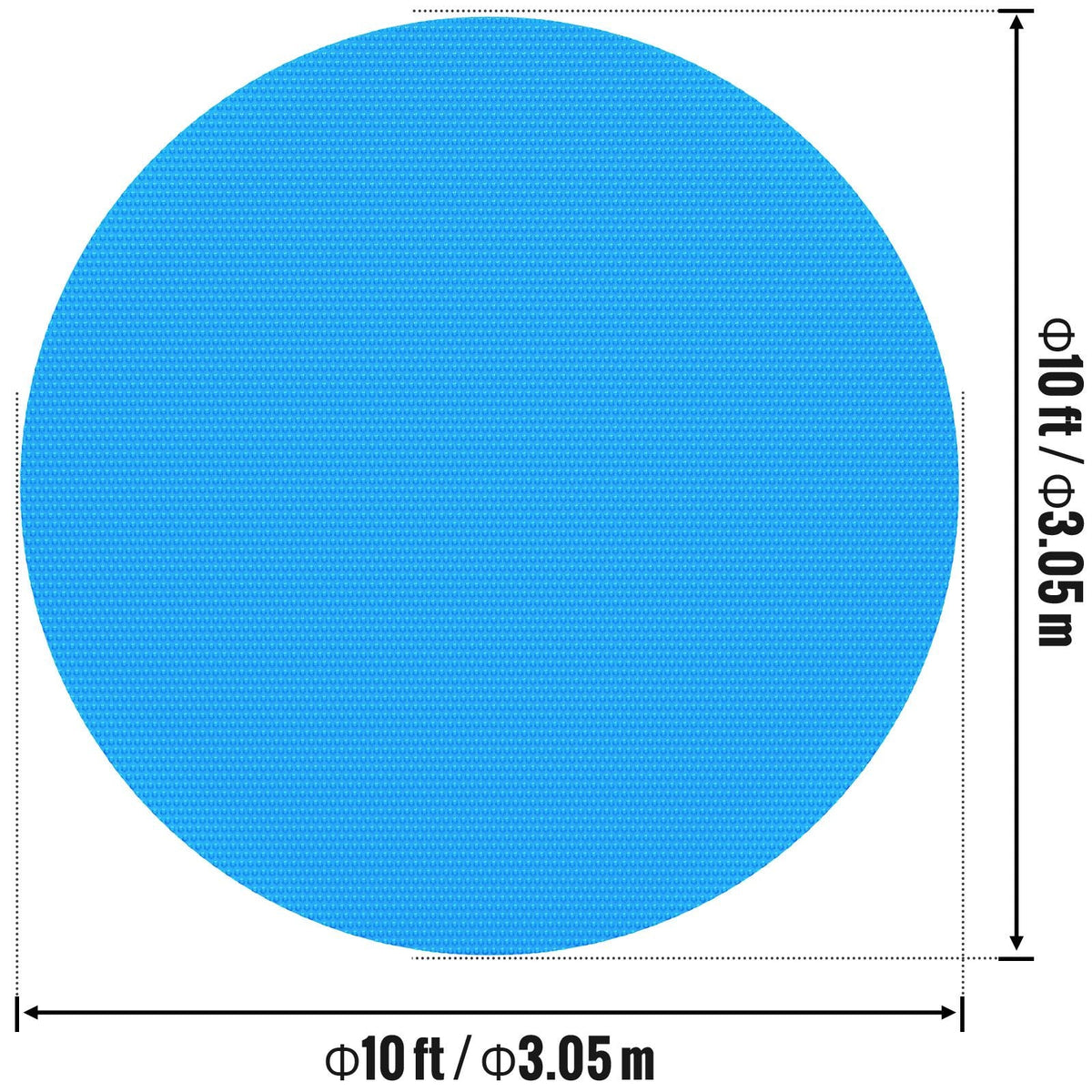 Solar Pool Cover, Φ10 ft Round Solar Blanket for Pools, Inground Above Ground Swimming Pool Solar Cover, 15 mil Solar Covers Blue