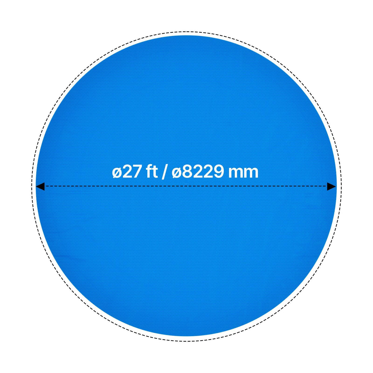 Solar Pool Cover, 27 ft Round Pool Bubble Cover, 16 Mil Pools Solar Blanket with Bubble & PE Material, Daytime Heat Absorption, Nighttime Heat Retention, Heat Retaining Solars Covers, Blue