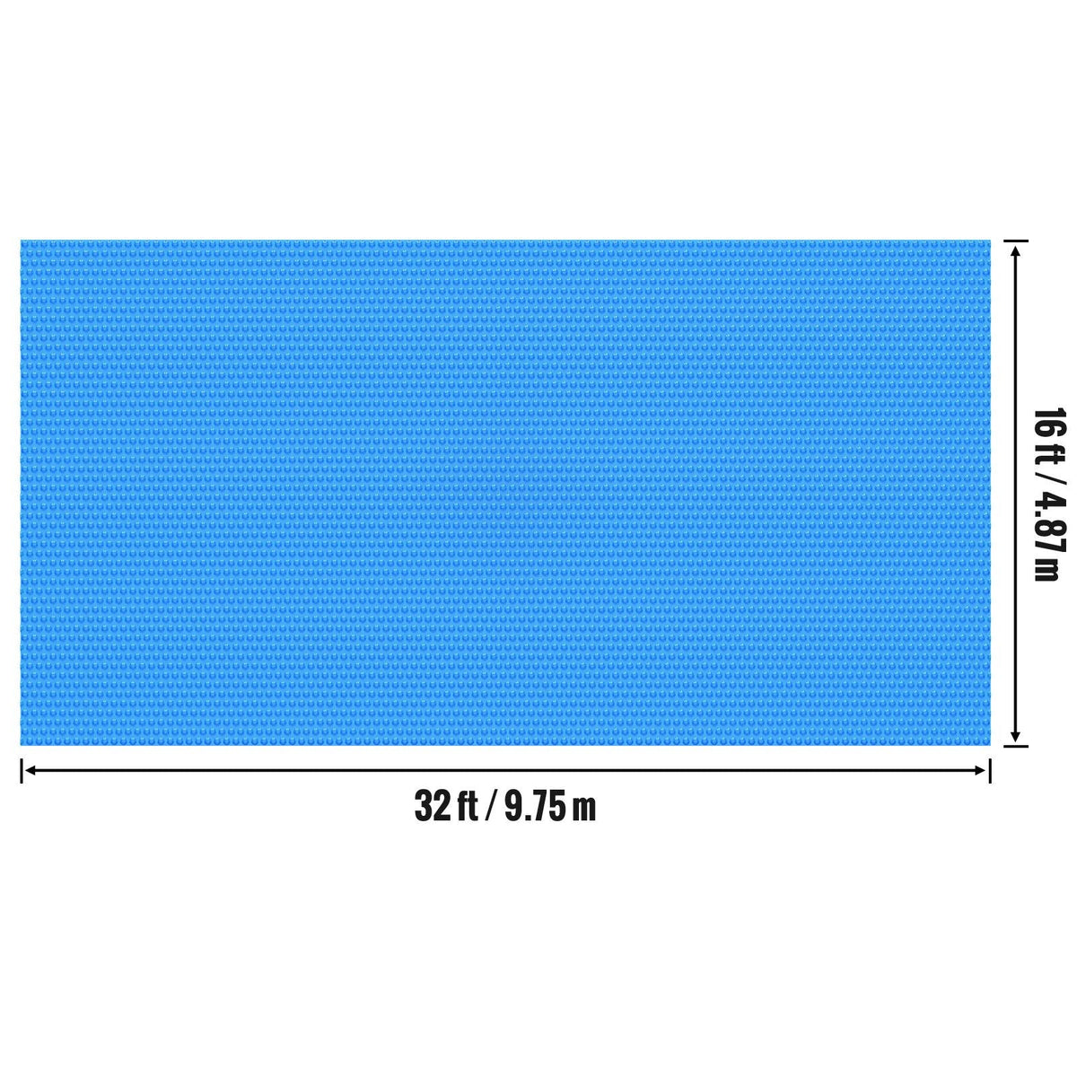 Solar Pool Cover, 32 x 16 ft Rectangle Solar Blanket for Pools, Inground Above Ground Swimming Pool Solar Cover, 16 mil Solar Covers Blue
