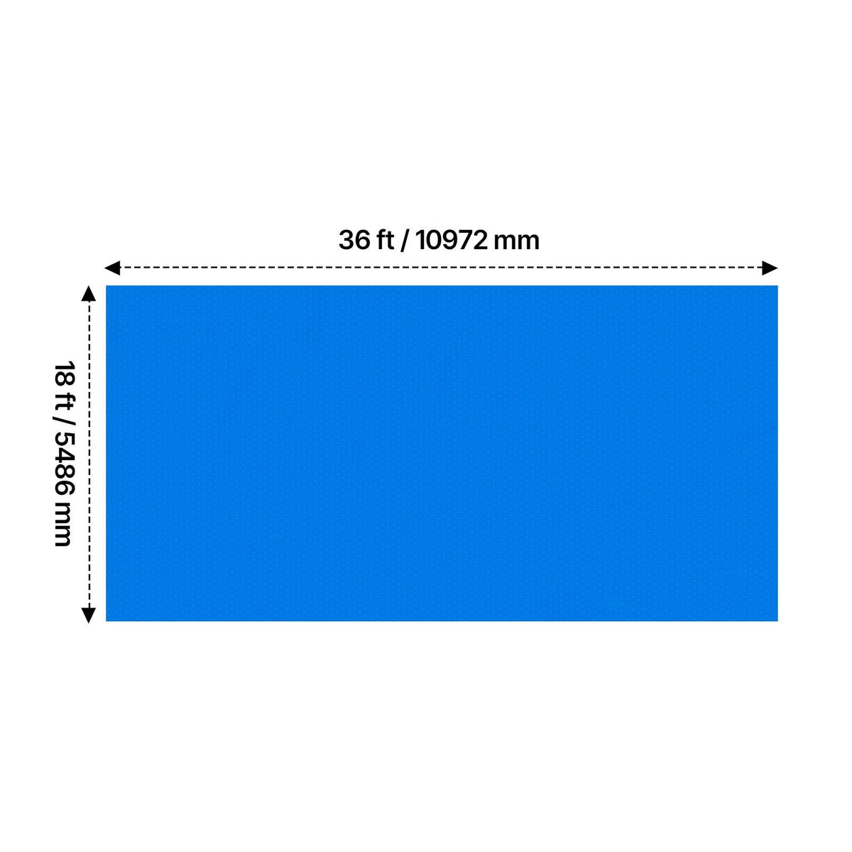 Solar Pool Cover, 36 x 18 ft Rectangle Pool Bubble Cover, 8 Mil Pools Solar Blanket with PE Material, Daytime Heat Absorption, Nighttime Heat Retention, Heat Retaining Solars Covers, Blue