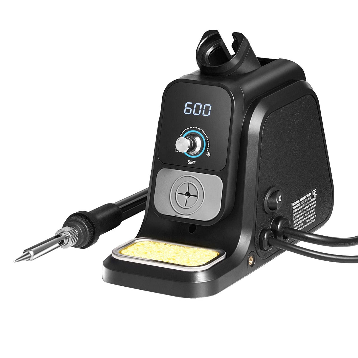 Soldering Iron Station, 80W Digital Display Soldering Station Kit with 2 Helping Hands, 5 Soldering Tips, 30g Solder Wire, Solder Sucker, Tweezer, Auto Standby & Sleep Mode, C/F Conversion