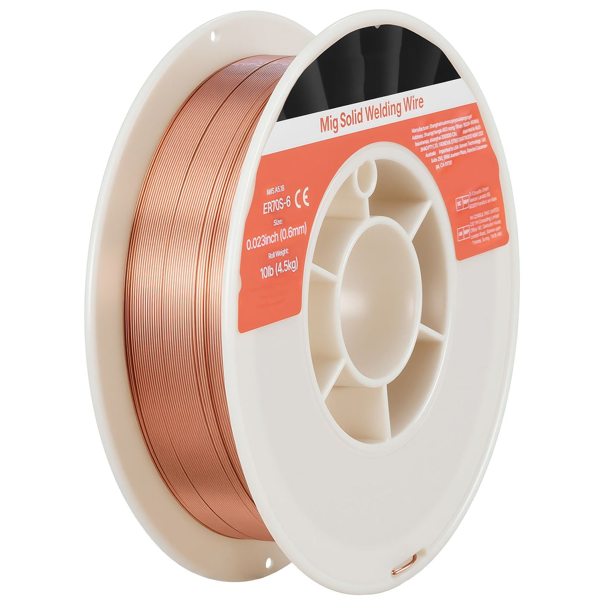 Solid MIG Welding Wire, ER70S-6 0.023-inch 10 LBS, Low Spatter Mild Steel Welding Wire with High Deoxidizers for All-Position Gas Shielded Welding