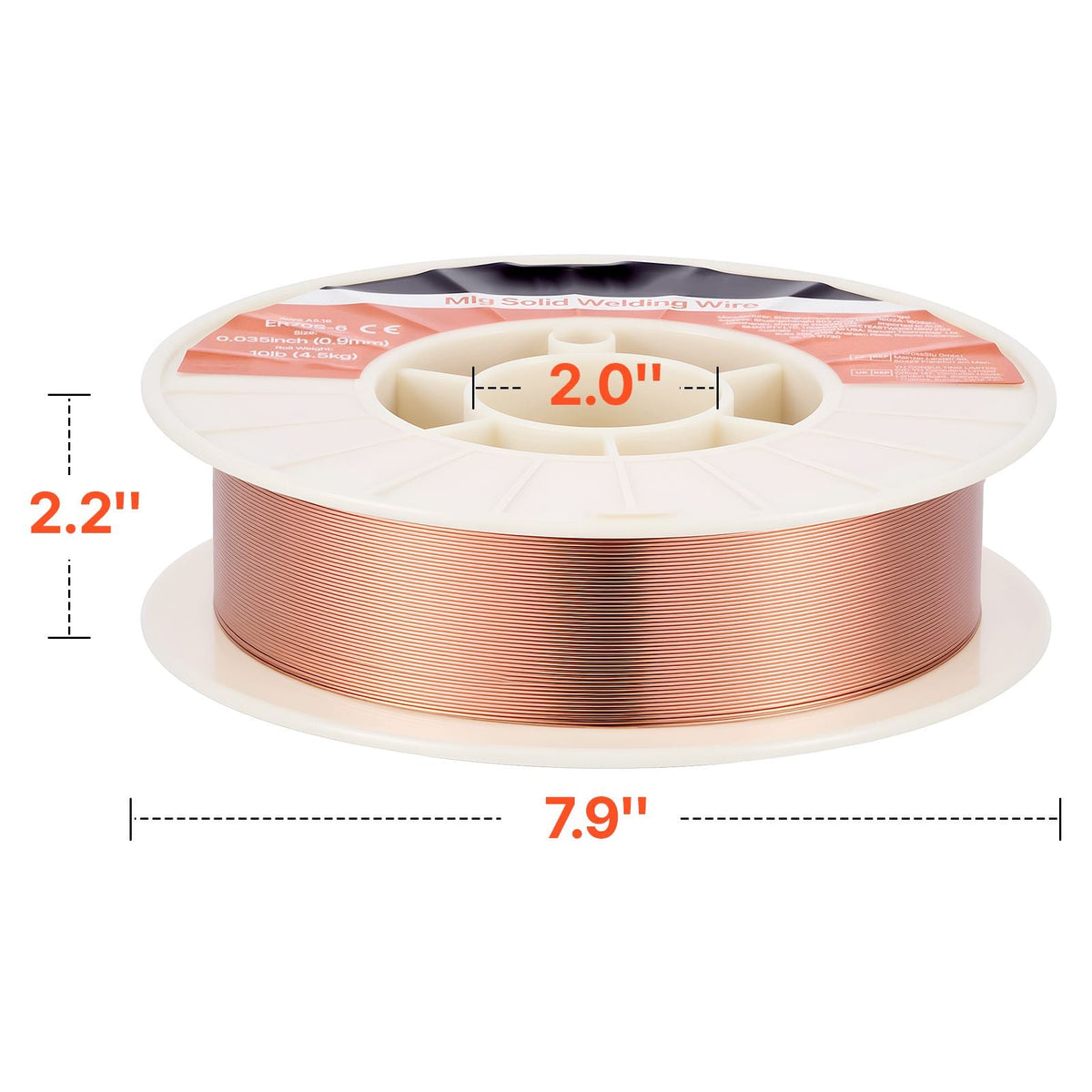 Solid MIG Welding Wire, ER70S-6 0.035-inch 10 LBS, Low Spatter Mild Steel Welding Wire with High Deoxidizers for All-Position Gas Shielded Welding