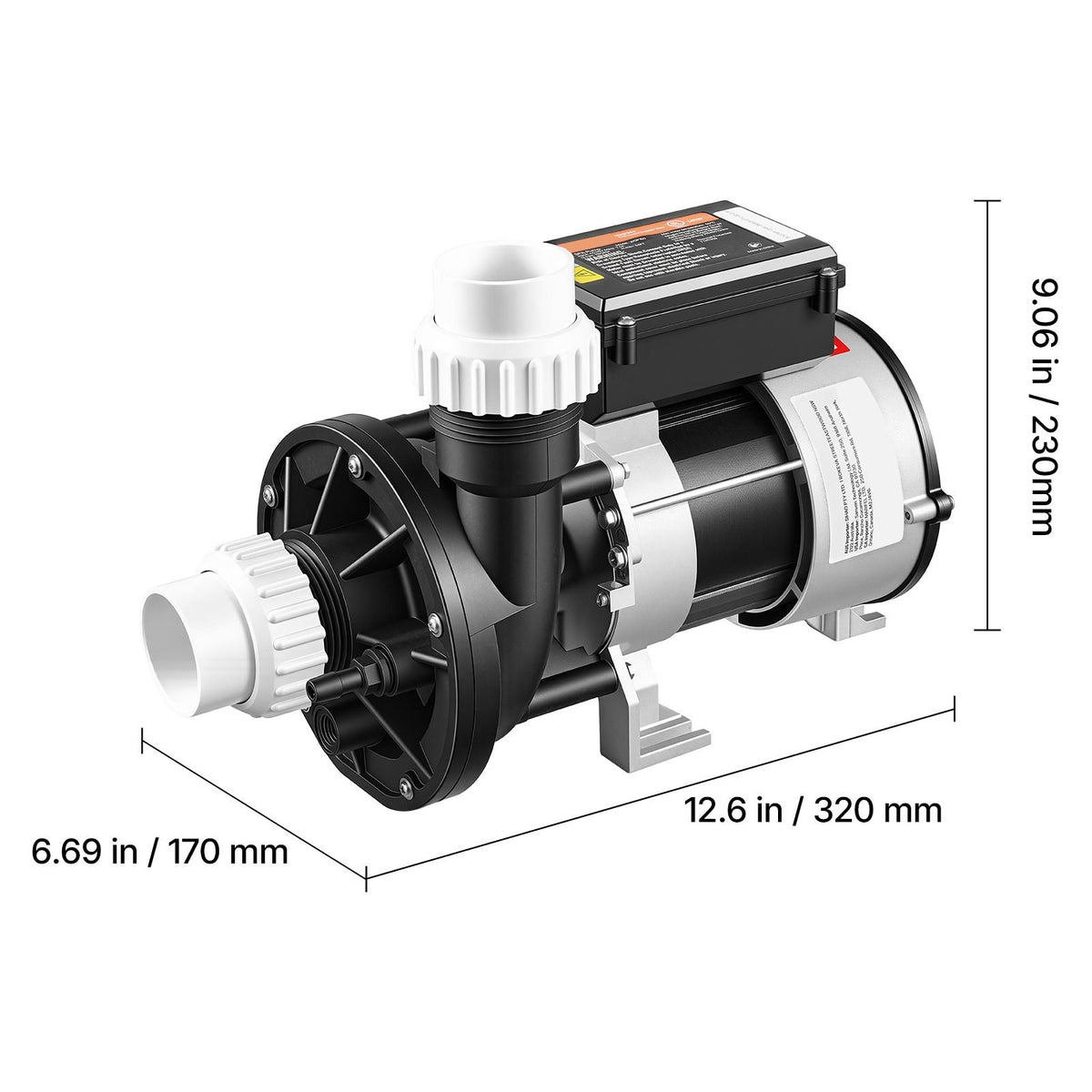 SPA Pump 1.5HP Hot Tub Bath Pump 115V 119GPM Flow Rate with 1.5" Port, 90° Rotational Interface, 54 ft Max Lifting Height, Copper Motor, SPA Bath Water Circulation, Compatible with OEM Models