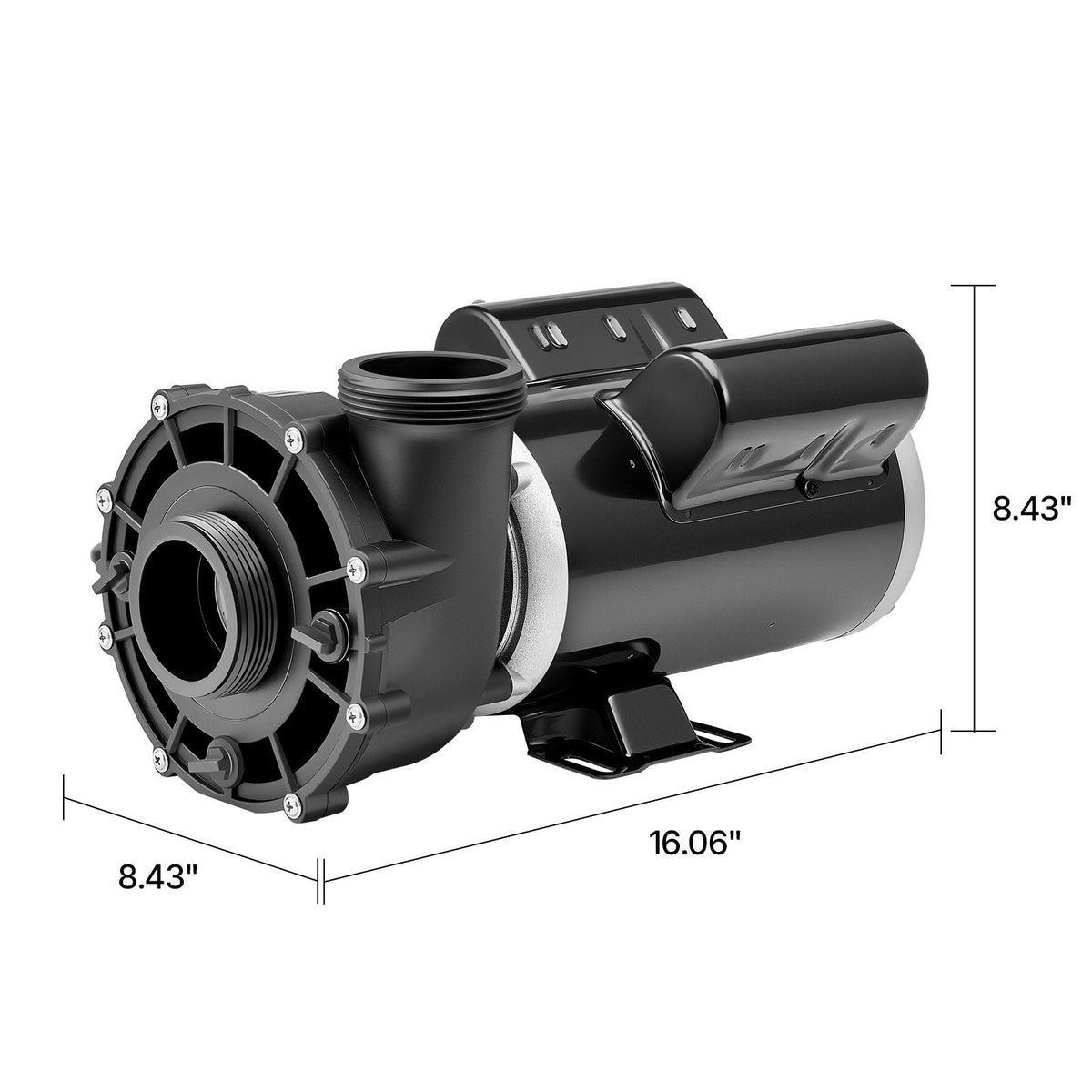 SPA Pump, 2 HP, 2-Speed Hot Tub Pump with 2-Inch Port, 139.5 GPM High and 66.5 GPM Low Speed, 115V 60Hz, 48 Frame, for Sundance #6500-357/ #6500-845/ #6500-758/ #6500-345/ #6500-090/ #6500-258