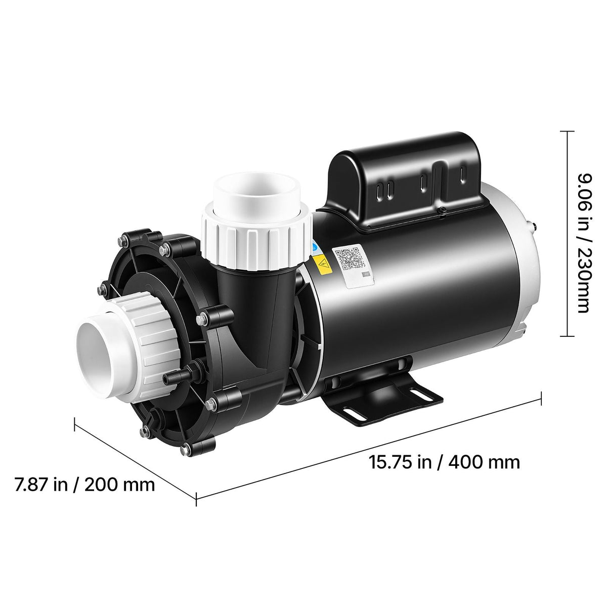 SPA Pump 2HP Hot Tub Pump 2 Speed 56 Frame with 1.5" & 2" Port, 230V, 168 GPM High Speed & 68 GPM Low Speed, 90° Rotational Interface, SPA Bath Water Circulation, Compatible with OEM Models