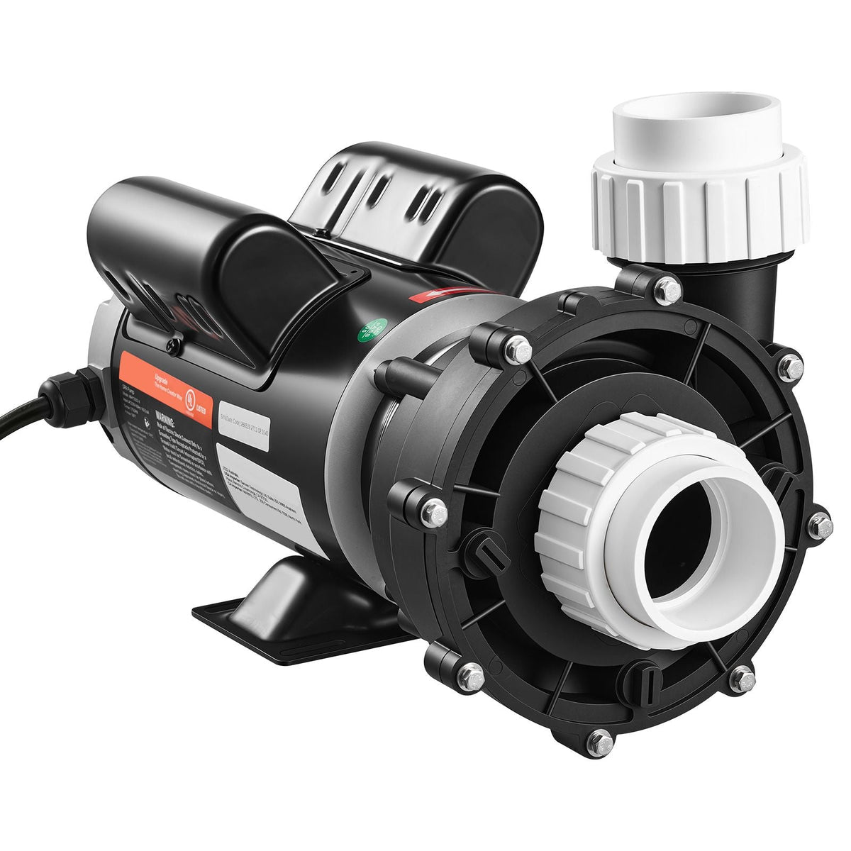 SPA Pump 3HP Hot Tub Pump 2 Speed 48 Frame with 1.5" & 2" Port, 230V, 190 GPM High Speed & 90 GPM Low Speed, 90° Rotational Interface, SPA Bath Water Circulation, Compatible with OEM Models