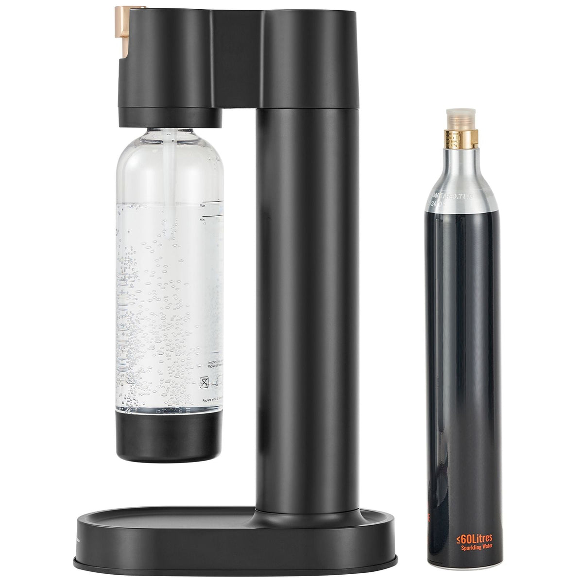 Sparkling Water Maker, Soda Maker Machine for Home Carbonating, Seltzer Water Starter Kit with BPA-free 1L PET Bottle, CO2 Cylinder, Compatible with Mainstream Screw-in 60L CO2 Cylinder