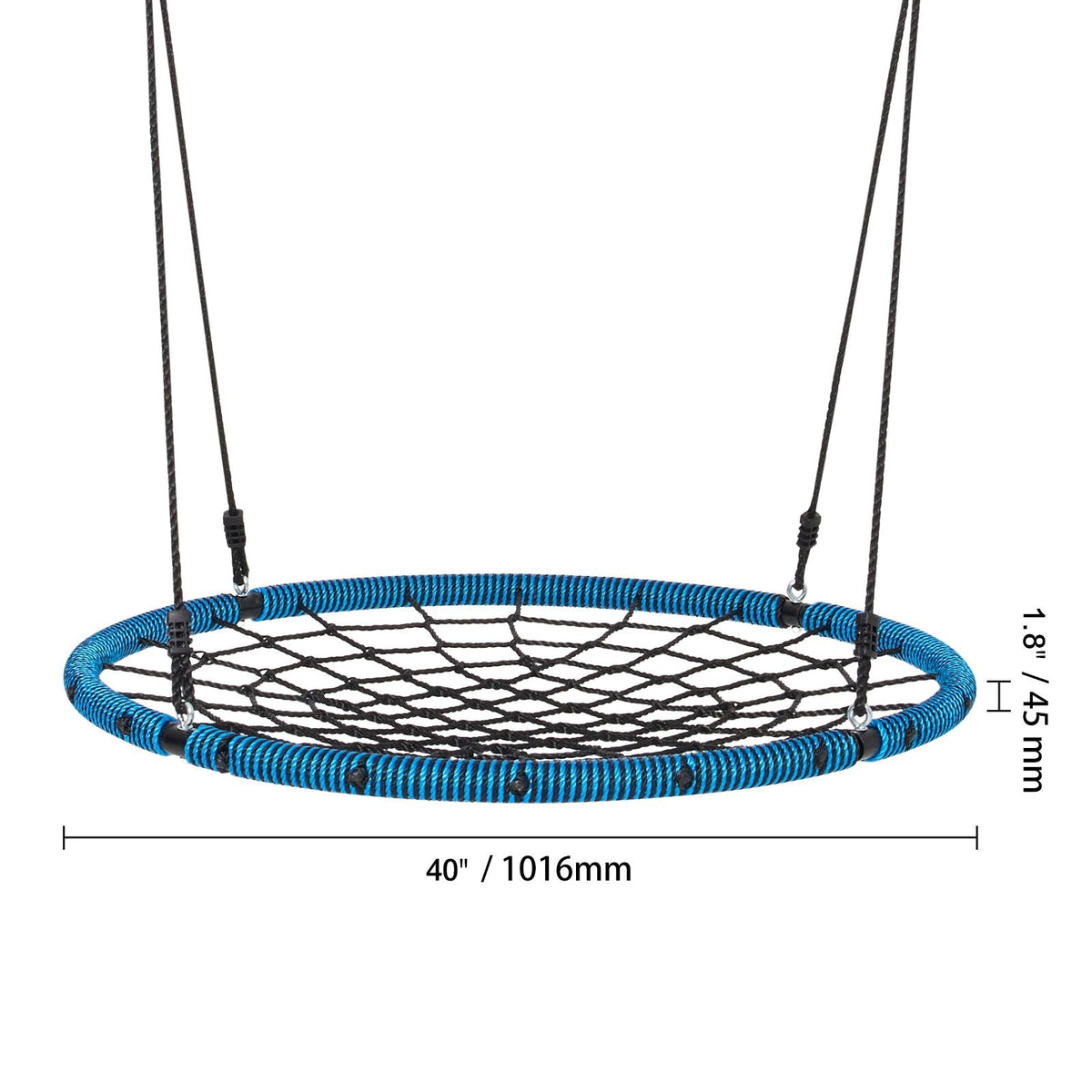 Spider Web Saucer Swing, 40 Inch Round Swings for Kids Outdoor, 750lbs Weight Capacity Saucer Tree Swing, Stable Woven Rope Swing Seat with Tree Hanging Straps and Adjustable Multi-Strand Ropes